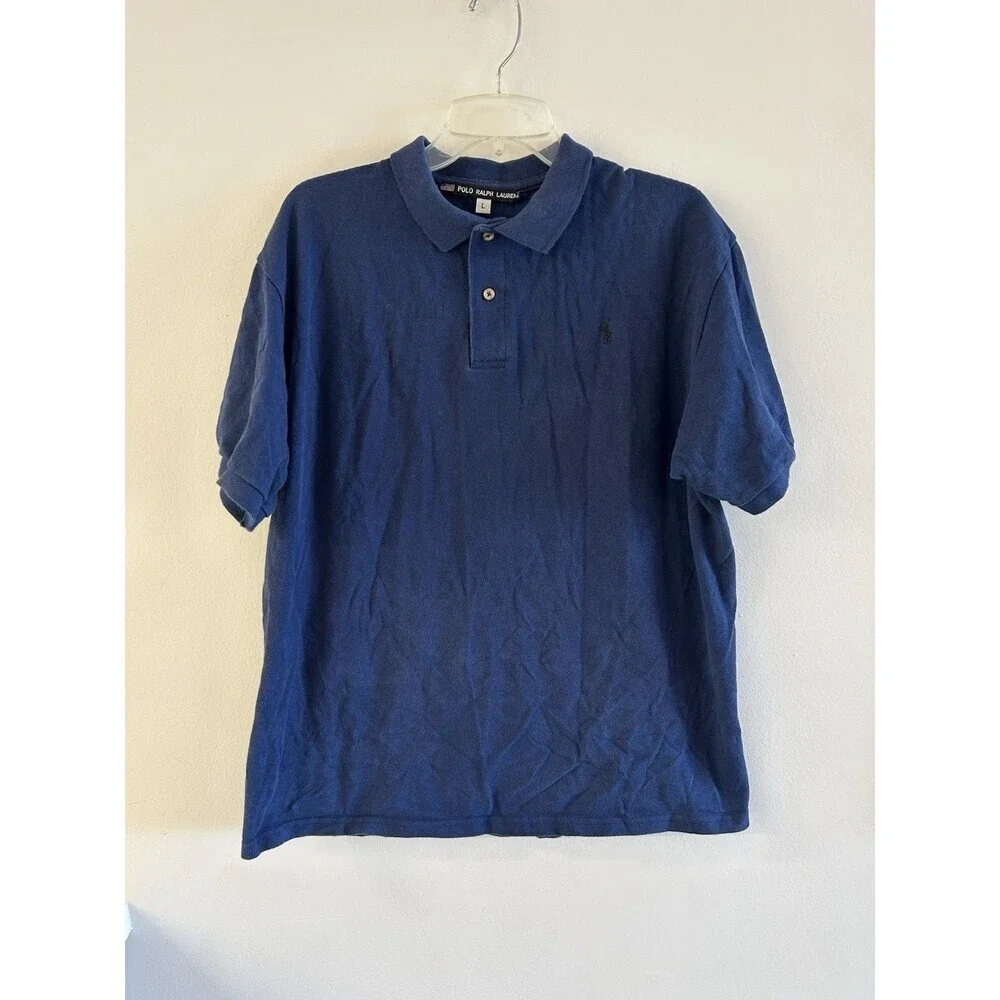 Vintage Polo Ralph Lauren Men’s Polo Golf Blue Shirt Pony Logo Size Large